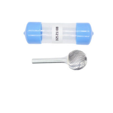 Guter Preis D-Ball-Form 25mm geschnittene Dia-Carbide-Burr mit 8mm Schank Dia Double Cut Carbide Rotary Burr online