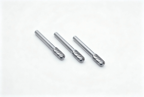 Guter Preis 9.5mm Dia kundenspezifische zylindrische Radius-Karbid-Burrs mit 6mm-Schale Standard-Doppelschnitt online